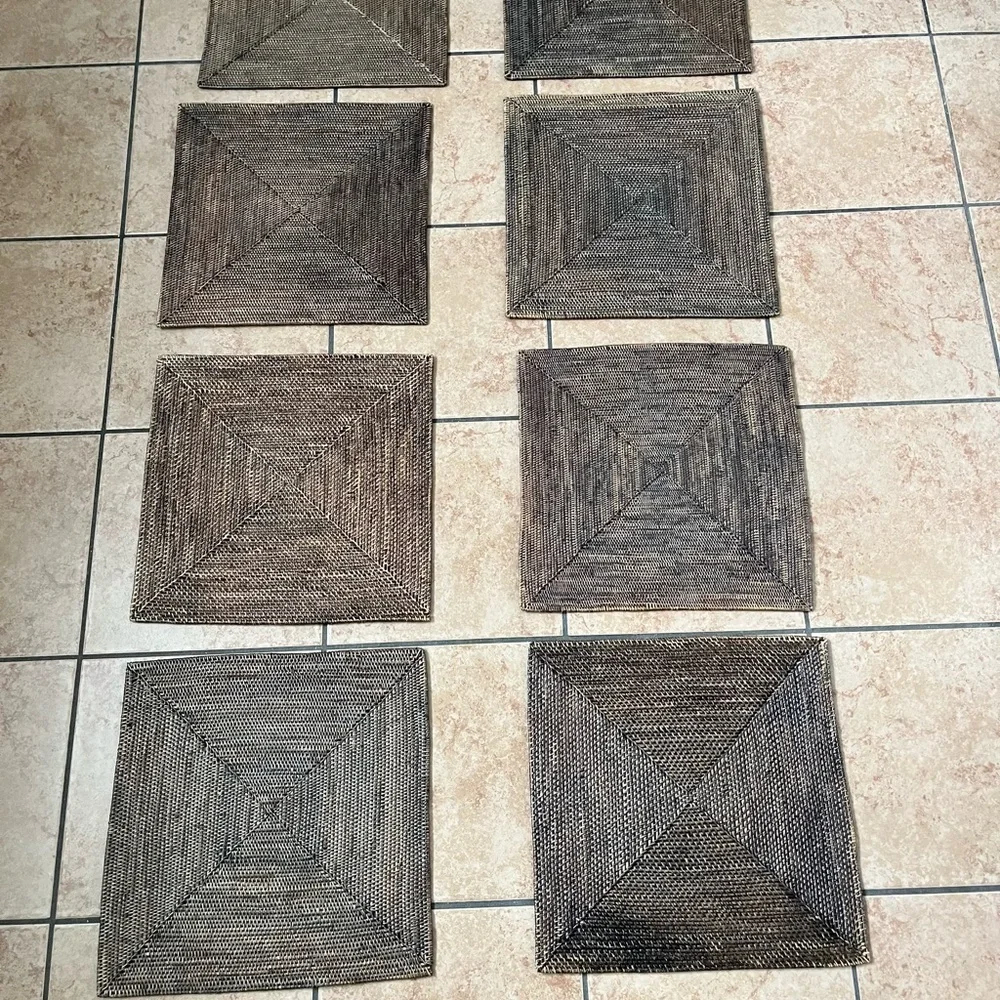 Elegant Brown Woven Placemats Set of 8